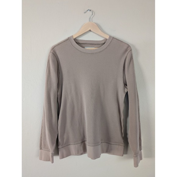 Everlane Tops - Everlane Organic Cotton Waffle Knit Long Sleeve Crew Neck Top Beige Lounge Cozy‎